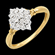 gioiello oro Anello Rombo pav� - 0.33 carati - 16 diamanti