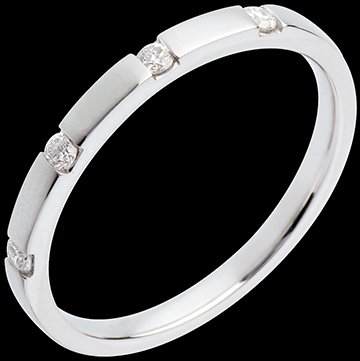 vendite Fede nuziale oro bianco - 4 diamanti