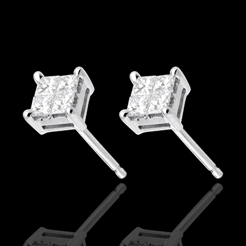 comprare on-line Orecchini Scacchi oro bianco pav� - 0.34 carati