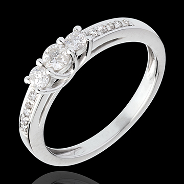 gioiello Anello Trilogy oro bianco pav�   - 0.34 carati