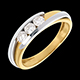 comprare Trilogy Bipolare oro giallo-oro bianco  - 0.38 carati - 3 diamanti
