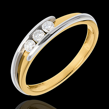 regalo Trilogy Bipolare oro giallo-oro bianco  - 3 diamanti