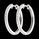 compra Orecchini a cerchio semi pav� oro bianco  - 32 diamanti