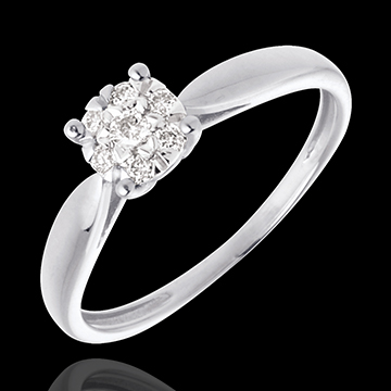 vendita on-line Anello Ramoscello oro bianco Sfera pav� - 7 diamanti