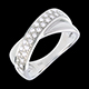 regali donne Anello Tandem oro bianco semi pav�  - 0.26 carati - 26 diamanti