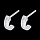 compra on-line Orecchini Mezza Luna pav� - oro bianco  - 12 diamanti