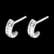 vendita on-line Orecchini Mezza Luna pav� oro bianco  - 12 diamanti