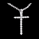 comprare on-line Ciondolo  Croce in oro bianco - 17 diamanti
