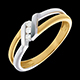 oreficeria Trilogy Staffa oro giallo e bianco - 3 diamanti