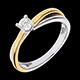 oreficeria Solitario Duetto oro giallo-oro bianco - 0.23 carati