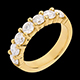 oreficeria Fede nuziale oro giallo semi pav� - incastonatura Griffe - 1.57 carati - 7 diamanti