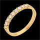 oreficeria Fede nuziale oro giallo semi pav� - incastonatura Griffe - 0.3 carati - 9 diamanti