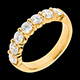 vendita on-line Fede nuziale oro giallo semi pav� - incastonatura Griffe - 1.2 carati - 7 diamanti