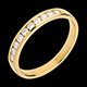gioiello oro Fede nuziale oro giallo semi pav� - incastonatura Binario - 0.25 carati - 10 diamanti