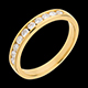 vendita on-line Fede nuziale oro giallo semi pav� - incastonatura Binario  - 0.3 carati - 10 diamanti