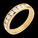 vendita Fede nuziale oro giallo semi pav� - incastonatura Binario  - 0.75 carati - 9 diamanti