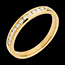 comprare on-line Fede nuziale oro giallo semi pav� - incastonatura Binario - 11 diamanti