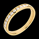 matrimoni Fede nuziale oro giallo semi pav� - incastonatura Binario - 0.3 carati - 10 diamanti