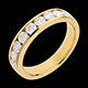 comprare Fede nuziale oro giallo semi pav� - incastonatura Binario - 1 carati - 9 diamanti