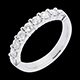 regalo Fede nuziale oro bianco semi pav� - incastonatura Griffe - 0.75 carati - 9 diamanti
