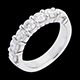 gioiello oro Fede nuziale oro bianco semi pav� - incastonatura Griffe - 1.5 carati - 7 diamanti