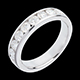 vendita on-line Fede nuziale oro bianco semi pav� - incastonatura Binario - 1 carati - 9 diamanti