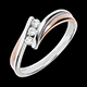 regali Anello Trilogy Ambra oro rosa - bianco - 3 diamanti