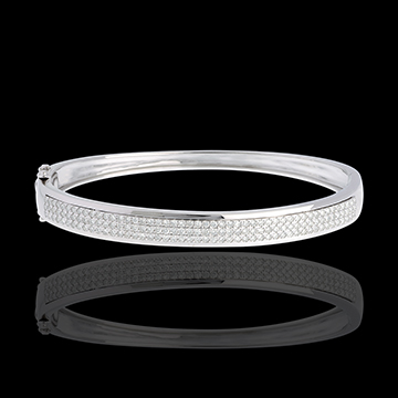 gioielli oro Bracciale rigido Pleiade oro bianco pav� - 1.01 carati - 144 diamanti
