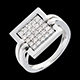 compra on-line Anello Impronta oro bianco pav�  - 0.45 carati - 25 diamanti