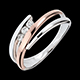 comprare on-line Anello Trilogy Delfina oro rosa - oro bianco - 3 diamanti