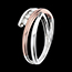 comprare on-line Anello Trilogy Delfina oro rosa - oro bianco - 3 diamanti