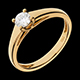 donna Anello Solitario Diadema oro giallo