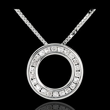 comprare Collana Pendolo oro bianco pav� - 22 diamanti