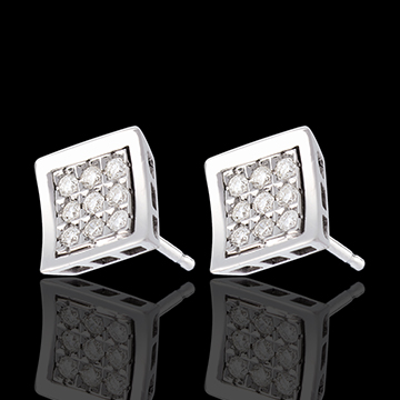 matrimonio Orecchini Impronta - punto luce oro bianco pav�  - 0.27 carati - 18 diamanti