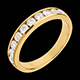 gioiello Fede nuziale oro giallo semi pav� - incastonatura Binario  - 0.65 carati - 10 diamanti