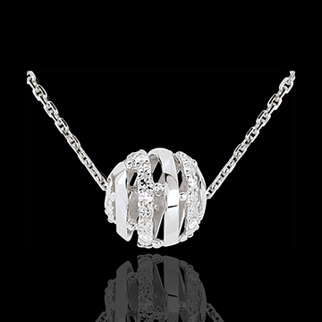 comprare on-line Collana Amore in gabbia oro bianco - 11 diamanti