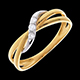 matrimoni Anello Trilogy Cerchio oro giallo-oro bianco - 3 diamanti