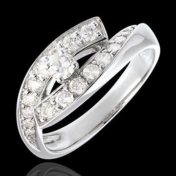 vendite Solitario Pupilla oro bianco - 0.63 carati - 19 diamanti