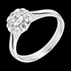 gioiello oro Anello Rosone di diamanti - oro bianco - 0.88 carati - 7 diamanti