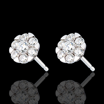comprare Orecchini Rosone di diamanti - oro bianco - 1.2 carati - 14 diamanti