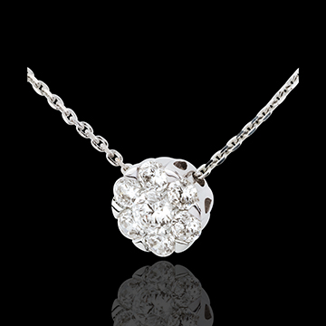 comprare on-line Collana Rosone di diamanti - oro bianco - 0.9 carati - 7 diamanti