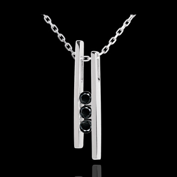 donna Collana Diapason Trilogy oro bianco - 3 diamanti neri