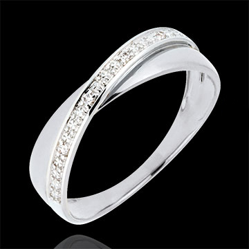 oreficeria Anello Funambolo Doppia Fede oro bianco