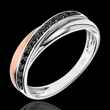 oreficeria Fede Trifoly oro rosa e oro bianco - diamanti neri