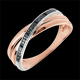 regalo donne Anello Spirale oro rosa oro bianco e diamanti neri