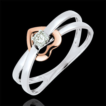 regalo donne Anello Cuore volteggio oro rosa oro bianco
