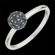 comprare on-line Anello Sfera oro bianco e zaffiro blu