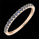 comprare on-line Anello una fila oro rosa e zaffiro blu