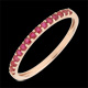 compra on-line Anello una fila oro rosa e rubino