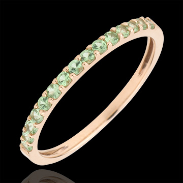 gioiello oro Anello una fila oro rosa e tsavorite